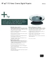 HP Ep7110 - Home Cinema Digital Projector SVGA DLP Datasheet preview