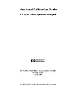 Preview for 2 page of HP ESA-L1500A User'S And Calibration Manual