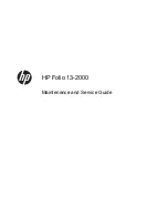 HP Folio 13 Maintenance And Service Manual preview