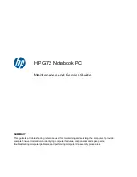 HP G72 Series Maintenance And Service Manual предпросмотр