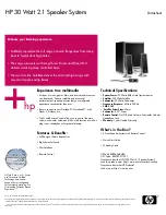 Предварительный просмотр 1 страницы HP GL313AA - USB Speakers PC Multimedia Datasheet