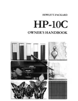 HP HP-10C Owner'S Handbook Manual preview