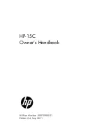 HP HP-15C Owner'S Handbook Manual preview
