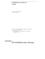 Preview for 2 page of HP HP 16500B Installation And Service Manual