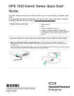 Preview for 1 page of HP HPE 1820 Switch Series Quick Start Manual