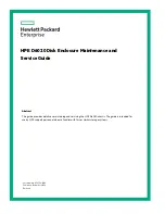 Preview for 1 page of HP HPE D6020 Maintenance And Service Manual