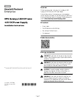 Preview for 1 page of HP HPE Synergy 12000 Frame Installation Instructions