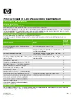 Предварительный просмотр 1 страницы HP Invent Q1575 Series Product End-Of-Life Disassembly Instructions