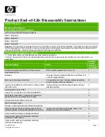 HP J9451A Product End-Of-Life Disassembly Instructions preview