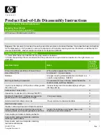 HP J9472A Product End-Of-Life Disassembly Instructions preview