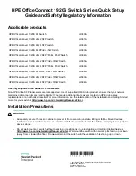 HP JL380A Quick Setup Manual preview