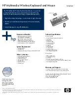 Preview for 1 page of HP Keyboard and Mouse Datasheet