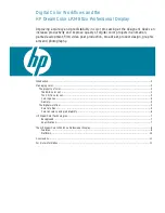 Предварительный просмотр 1 страницы HP LP2480zx - DreamColor - 24" LCD Monitor Brochure