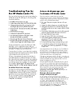 Preview for 1 page of HP Media Center Supplementary Manual