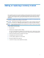 Preview for 5 page of HP Memory Modules User Manual