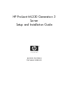 Preview for 1 page of HP ML330 - ProLiant - G3 Setup And Installation Manual