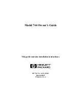 Preview for 1 page of HP Model 744 - VME Workstation Hardware User Manual