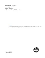 Preview for 1 page of HP MSA 2040 User Manual