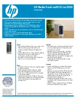 Preview for 1 page of HP Mv2120 - Media Vault Network Drive Datasheet