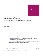 HP NAS 1200s Installation Manual предпросмотр