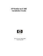 Preview for 1 page of HP NetServer e 800 Installation Manual