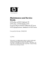 Preview for 1 page of HP nx9100 - Notebook PC Maintenance And Service Manual