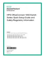 HP OfficeConnect 1850 24G 2XGT Series Quick Setup Manual And Safety/Regulatory Information preview