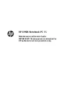 HP OMEN 15 Maintenance And Service Manual предпросмотр