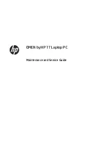 Предварительный просмотр 1 страницы HP OMEN 17-an100 Maintenance And Service Manual