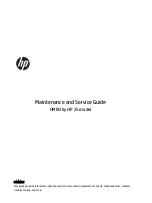 Предварительный просмотр 1 страницы HP OMEN 25 Maintenance And Service Manual