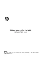 HP P22va G4 Maintenance And Service Manual preview