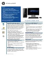 Preview for 1 page of HP P6240f - Pavilion - 8 GB RAM Specifications