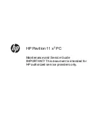 HP Pavilion 11 x2 PC Maintenance And Service Manual preview