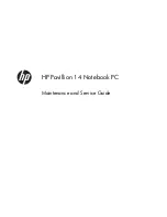 Предварительный просмотр 1 страницы HP Pavilion 14-e000 Maintenance And Service Manual