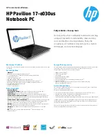 HP Pavilion 17-e030us Specification предпросмотр