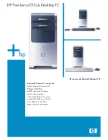 HP Pavilion a700 - Desktop PC Product Specifications предпросмотр