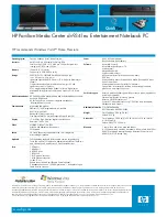 Preview for 2 page of HP Pavilion Media Center dv9341eu Specification Sheet