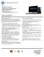 Предварительный просмотр 1 страницы HP Pavilion Slimline s5730f Specifications