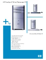 Preview for 1 page of HP Pavilion t700 - Desktop PC Product Specifications