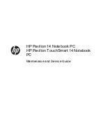 HP Pavilion TouchSmart Notebook PC Maintenance And Service Manual preview