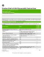 HP pavilion x360 Product End-Of-Life Disassembly Instructions предпросмотр