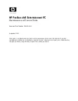 HP Pavillion DV8 Maintenance And Service Manual preview