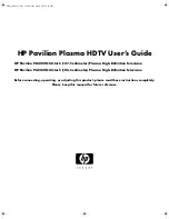 Preview for 1 page of HP PL4260N - 42" Plasma TV User Manual