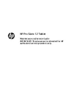 HP Pro Slate 12 Maintenance And Service Manual preview