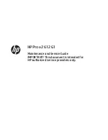 HP Pro x2 612 G1 Maintenance And Service Manual preview