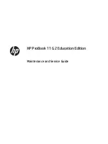 Preview for 1 page of HP ProBook 11 G2 Education Edition Maintenance And Service Manual