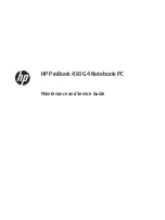 Preview for 1 page of HP ProBook 430 G4 Maintenance And Service Manual