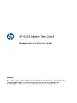 Preview for 1 page of HP ProBook 4320t Maintenance And Service Manual