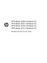 Preview for 1 page of HP ProBook 4330s Maintenance And Service Manual
