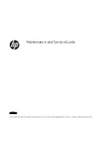 Предварительный просмотр 1 страницы HP ProBook 635 Aero G7 Maintenance And Service Manual